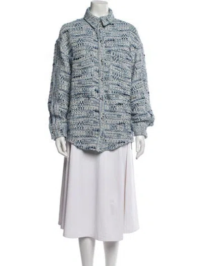 Pre-owned Iro Tweed Pattern Jacket In Blue