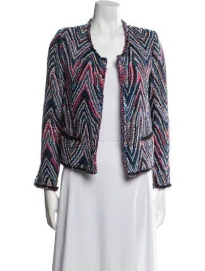 Pre-owned Iro Tweed Pattern Jacket In Blue
