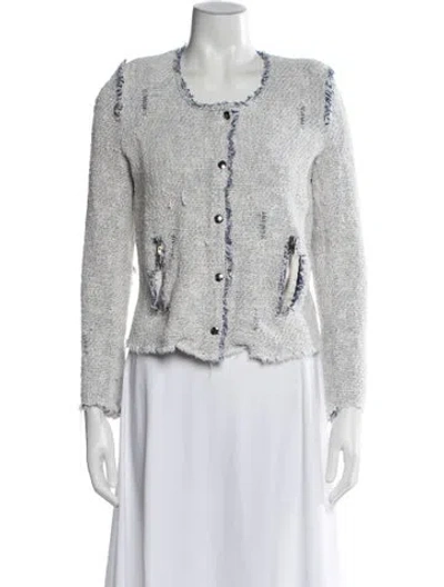 Pre-owned Iro Tweed Pattern Jacket In Blue