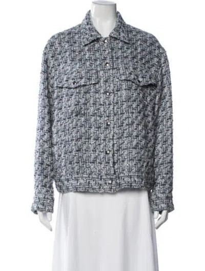 Pre-owned Iro Tweed Pattern Jacket In Blue