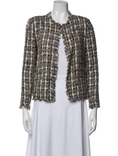 Pre-owned Iro Tweed Pattern Jacket In Blue