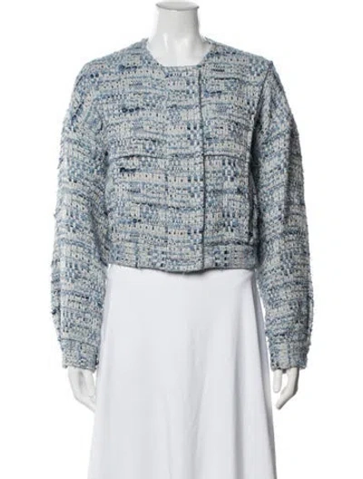 Pre-owned Iro Tweed Pattern Jacket In Blue