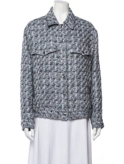 Pre-owned Iro Tweed Pattern Jacket In Blue