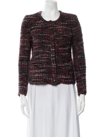 Pre-owned Iro Tweed Pattern Jacket In Blue/red