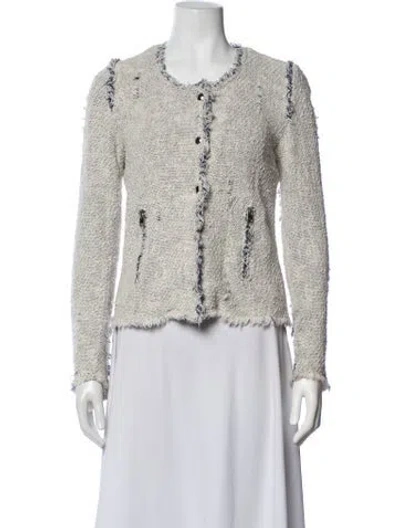 Pre-owned Iro Tweed Pattern Jacket In Blue/white