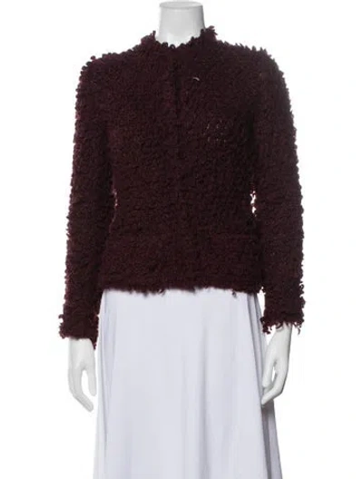 Pre-owned Iro Tweed Pattern Jacket In Burgundy