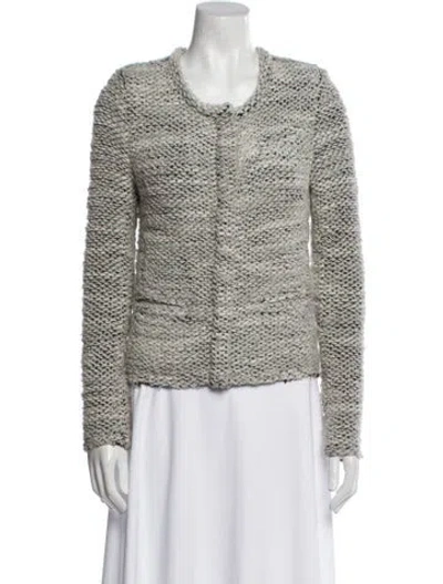 Pre-owned Iro Tweed Pattern Jacket In Gray