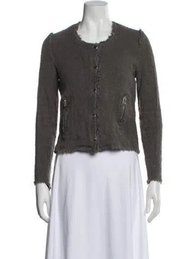 Pre-owned Iro Tweed Pattern Jacket In Gray