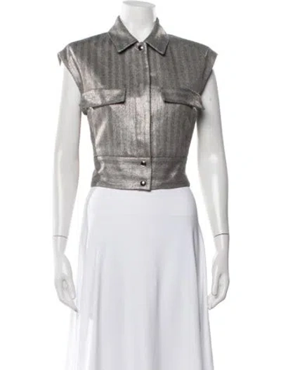 Pre-owned Iro Tweed Pattern Jacket In Gray