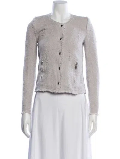 Pre-owned Iro Tweed Pattern Jacket In Gray