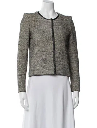Pre-owned Iro Tweed Pattern Jacket In Gray