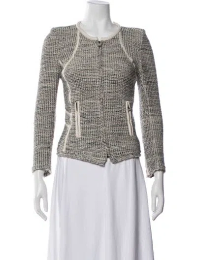 Pre-owned Iro Tweed Pattern Jacket In Gray