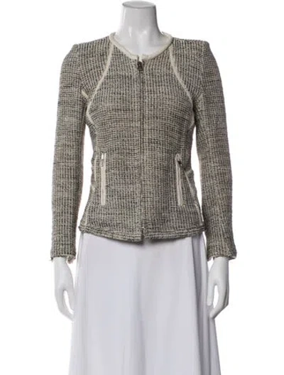 Pre-owned Iro Tweed Pattern Jacket In Gray