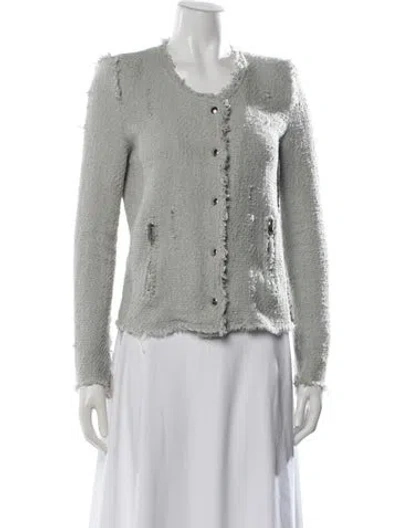 Pre-owned Iro Tweed Pattern Jacket In Gray