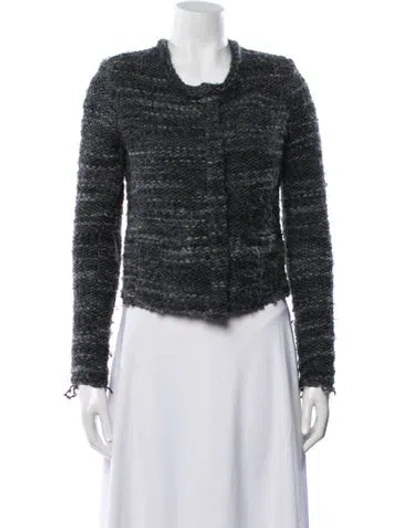 Pre-owned Iro Tweed Pattern Jacket In Gray