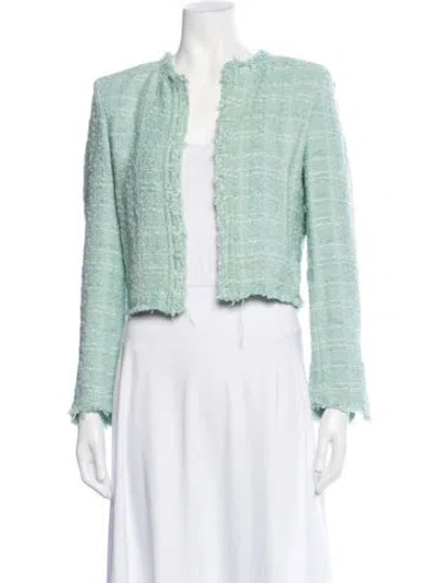 Pre-owned Iro Tweed Pattern Jacket In Green