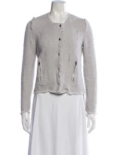 Pre-owned Iro Tweed Pattern Jacket In Grey