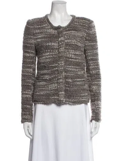 Pre-owned Iro Tweed Pattern Jacket In Grey