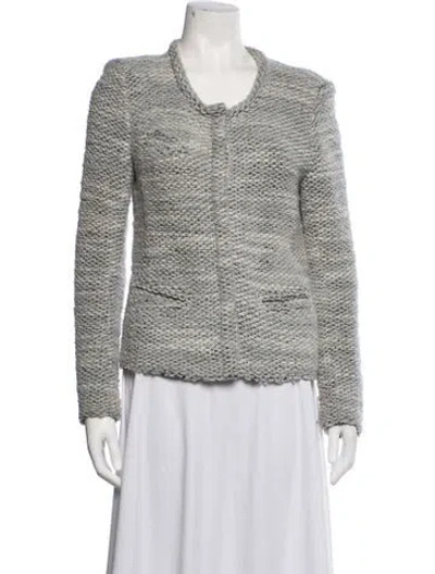 Pre-owned Iro Tweed Pattern Jacket In Grey