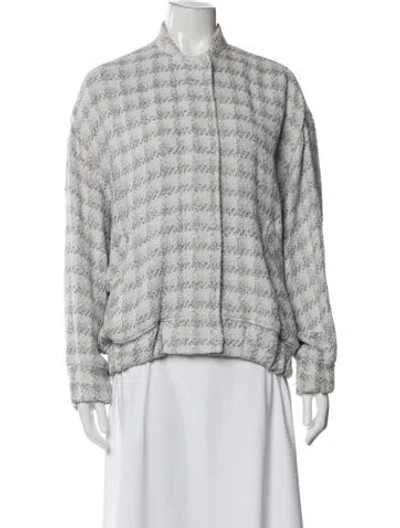 Pre-owned Iro Tweed Pattern Jacket In Grey/metallic