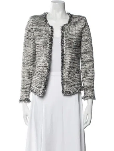 Pre-owned Iro Tweed Pattern Jacket In Grey/metallic/white