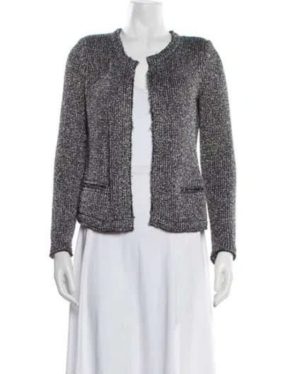 Pre-owned Iro Tweed Pattern Jacket In Metallic/silver
