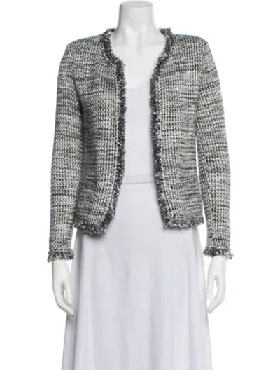 Pre-owned Iro Tweed Pattern Jacket In Metallic/silver/white