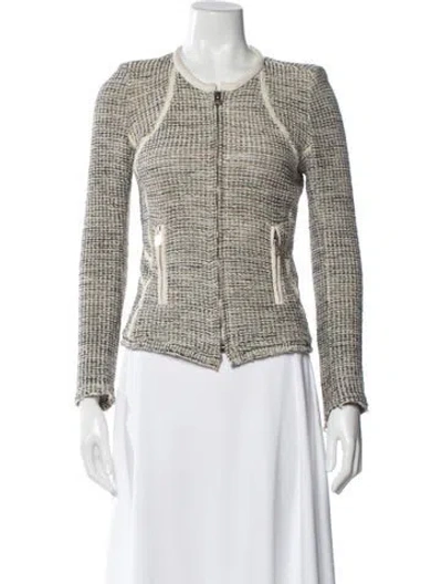Pre-owned Iro Tweed Pattern Jacket In Neutral