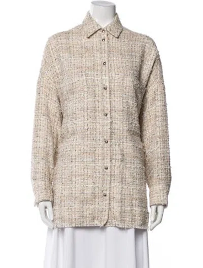 Pre-owned Iro Tweed Pattern Jacket In Neutral