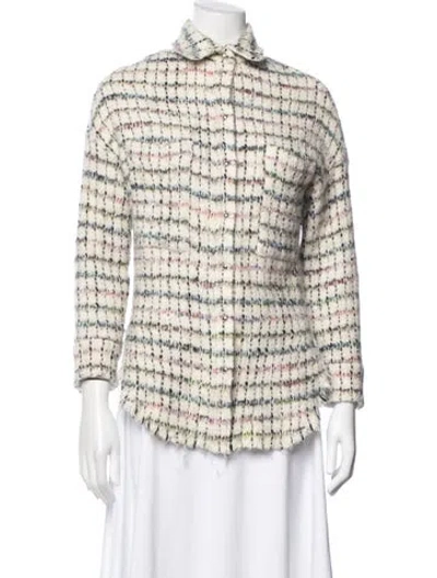 Pre-owned Iro Tweed Pattern Jacket In Neutral