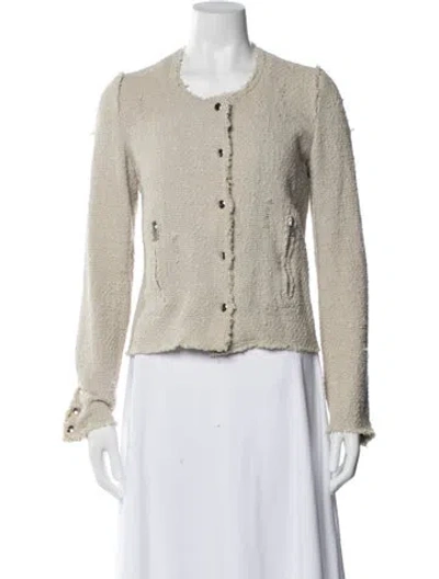 Pre-owned Iro Tweed Pattern Jacket In Neutral