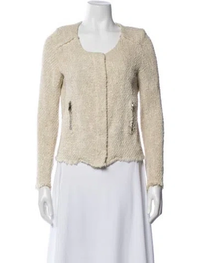 Pre-owned Iro Tweed Pattern Jacket In Neutral