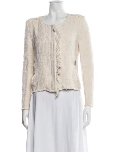 Pre-owned Iro Tweed Pattern Jacket In Neutrals/white