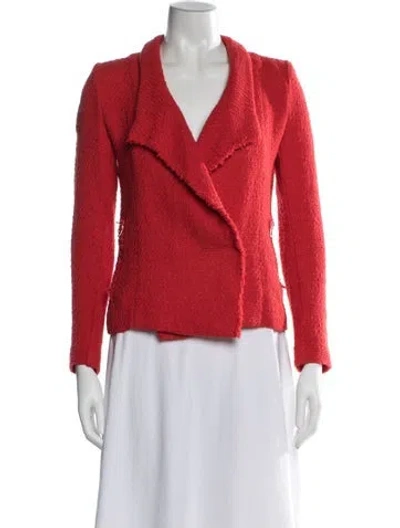 Pre-owned Iro Tweed Pattern Jacket In Orange
