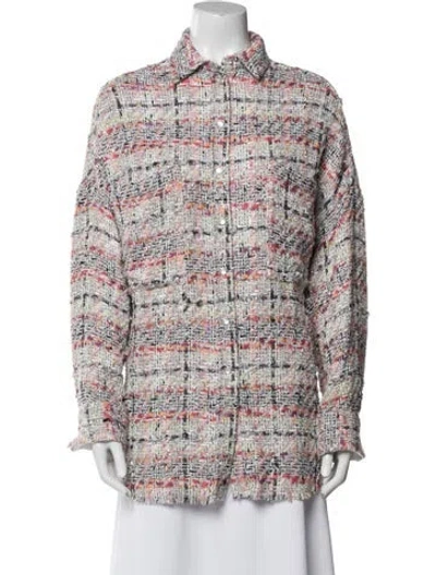 Pre-owned Iro Tweed Pattern Jacket In Pink