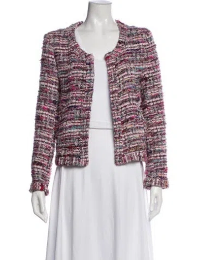 Pre-owned Iro Tweed Pattern Jacket In Pink