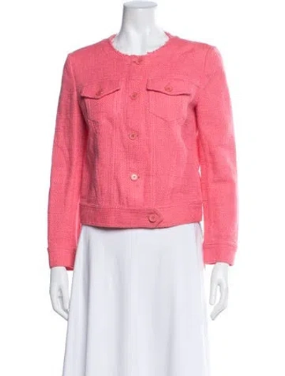 Pre-owned Iro Tweed Pattern Jacket In Pink