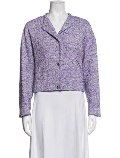 Pre-owned Iro Tweed Pattern Jacket In Purple