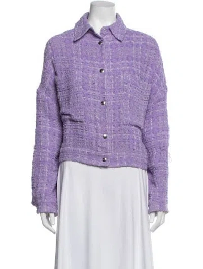 Pre-owned Iro Tweed Pattern Jacket In Purple