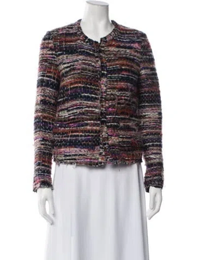 Pre-owned Iro Tweed Pattern Jacket In Purple