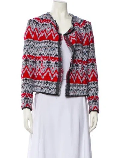 Pre-owned Iro Tweed Pattern Jacket In Red