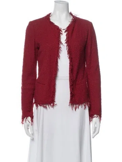 Pre-owned Iro Tweed Pattern Jacket In Red