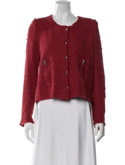 Pre-owned Iro Tweed Pattern Jacket In Red
