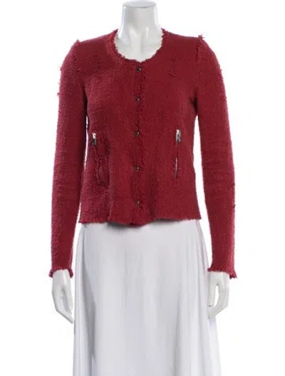 Pre-owned Iro Tweed Pattern Jacket In Red