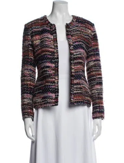 Pre-owned Iro Tweed Pattern Jacket In Red