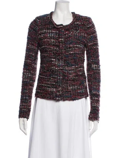Pre-owned Iro Tweed Pattern Jacket In Red