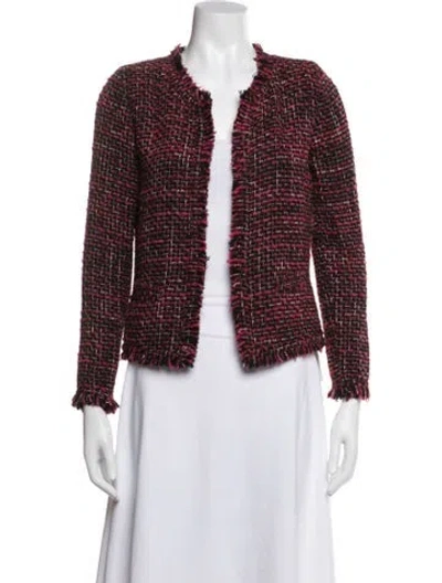 Pre-owned Iro Tweed Pattern Jacket In Red