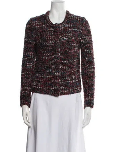Pre-owned Iro Tweed Pattern Jacket In Red
