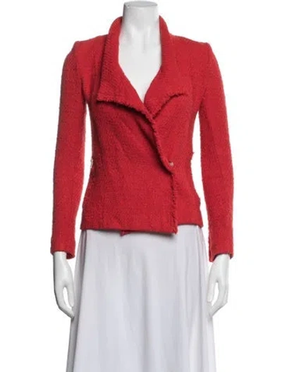 Pre-owned Iro Tweed Pattern Jacket In Red