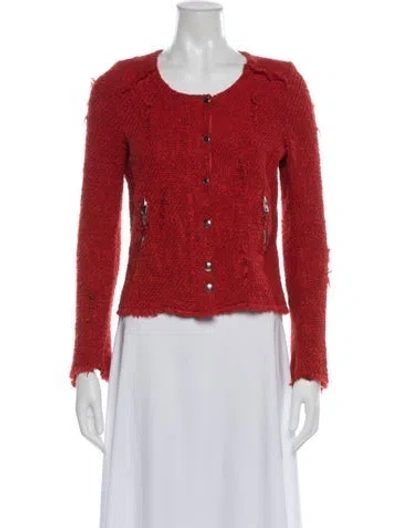 Pre-owned Iro Tweed Pattern Jacket In Red